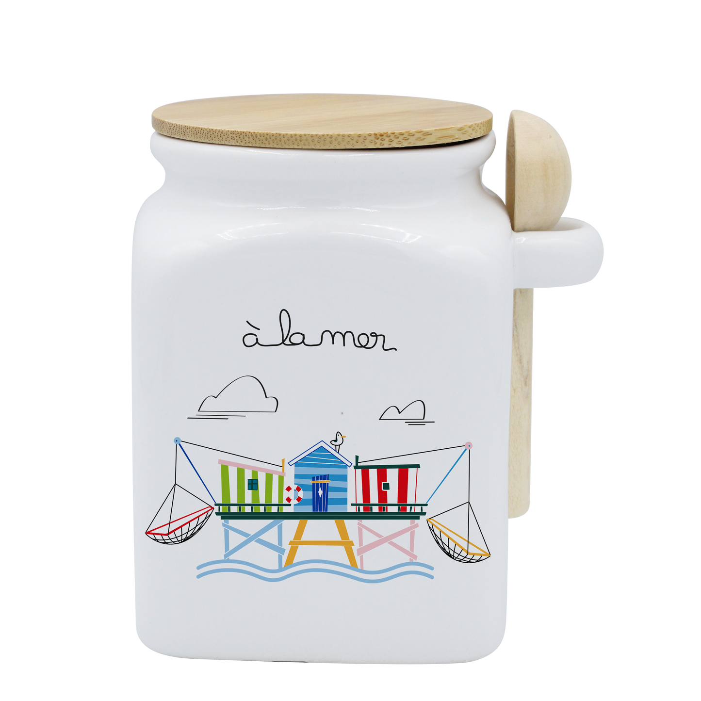POT BLANC MM COUV. BAMBOO+CUIL. BOIS-A LA MER CARRELET