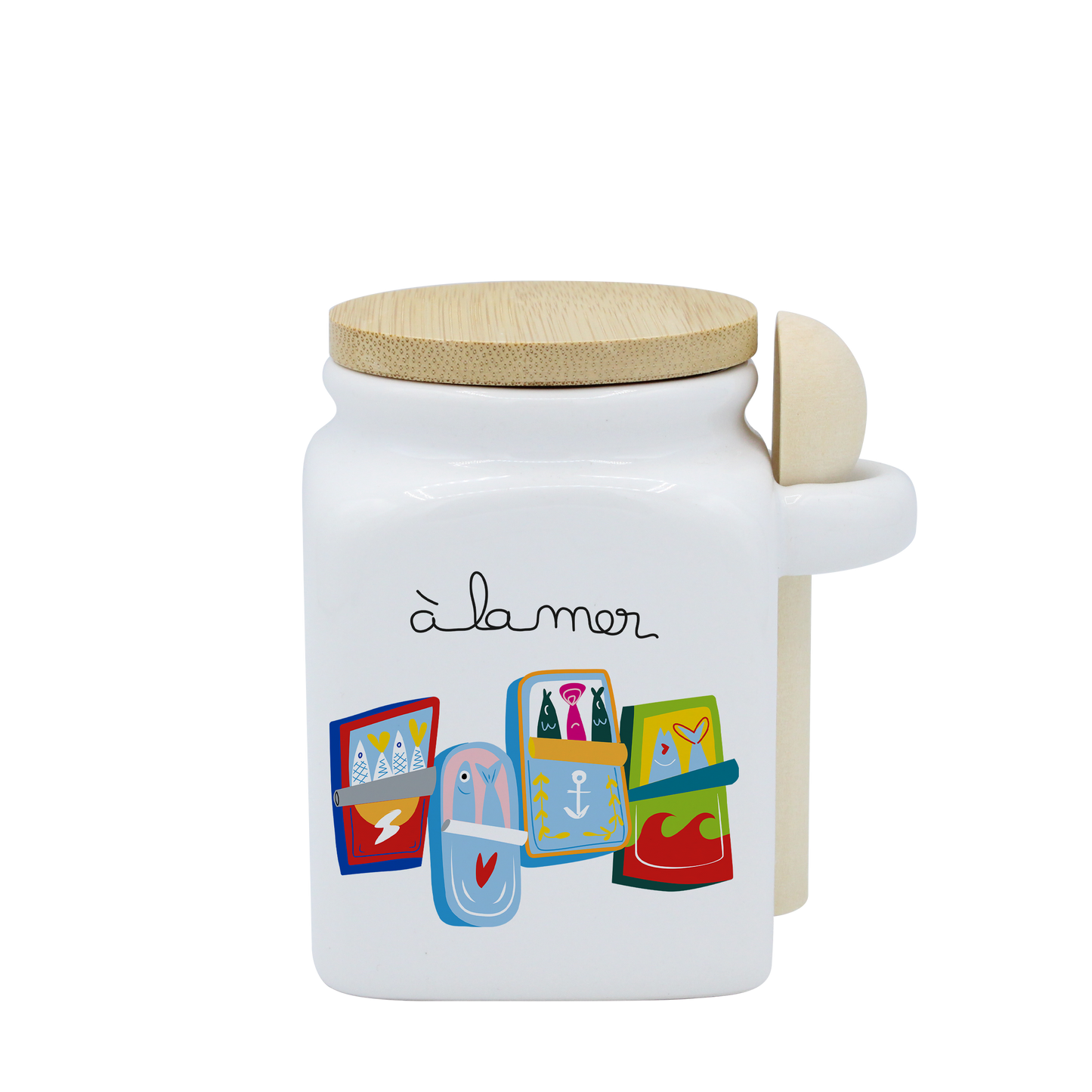 POT BLANC PM COUV. BAMBOO+CUIL. BOIS-A LA MER SARDINES