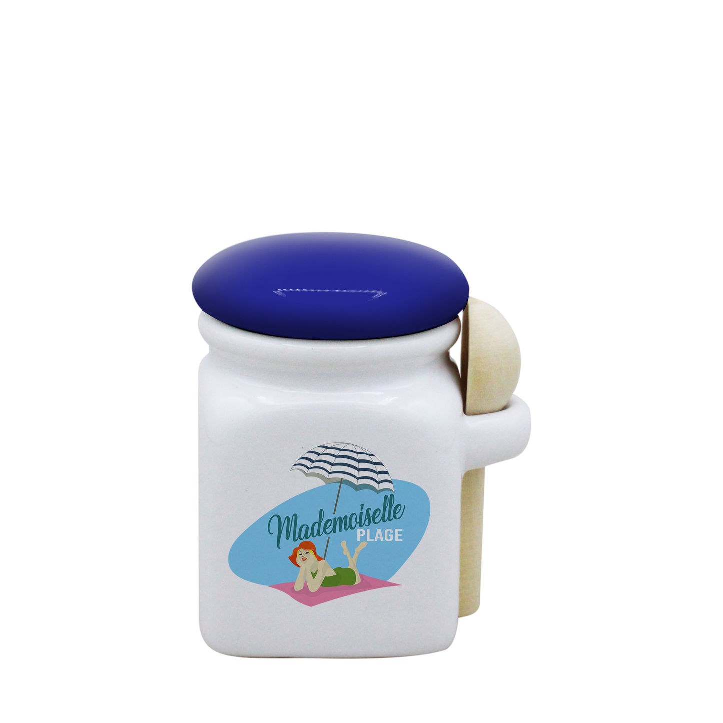 POT BLANC MINI COUV. BLEU+CUIL. BOIS-MAPLAV