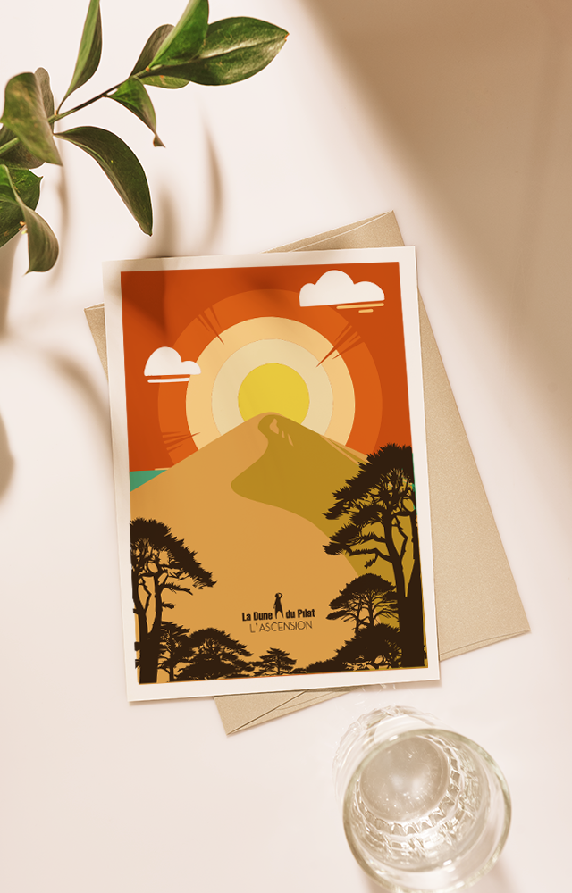CARTE POSTALE FLAT DESIGN PILAT ROUGE VINTAGE