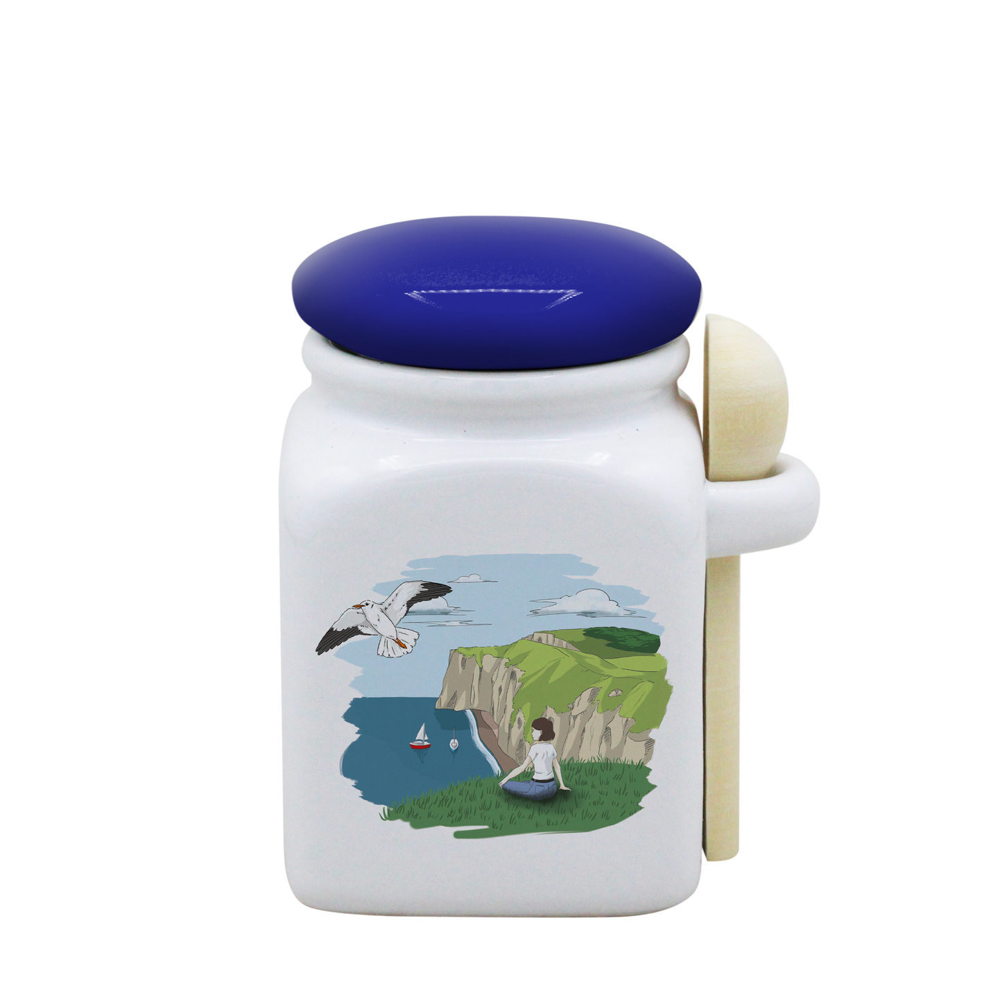 POT BLANC PM COUV. BLEU+CUIL. BOIS-FALEFIL