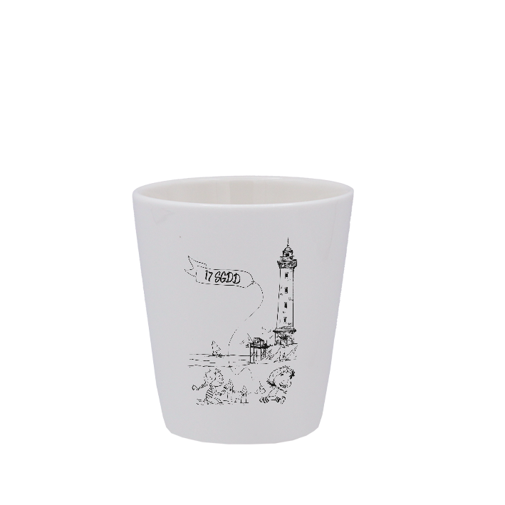 TASSE ESPRESSO BLANCHE S/ANSE - DESSIN VERTICAL ST GEORGES DE DIDONNE SPE BO&BON