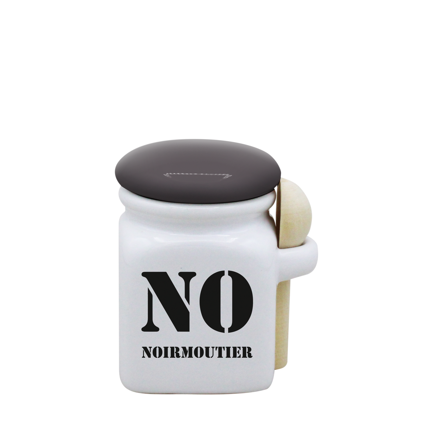 POT BLANC MINI COUV. GRIS+CUIL. BOIS-NOIRNO