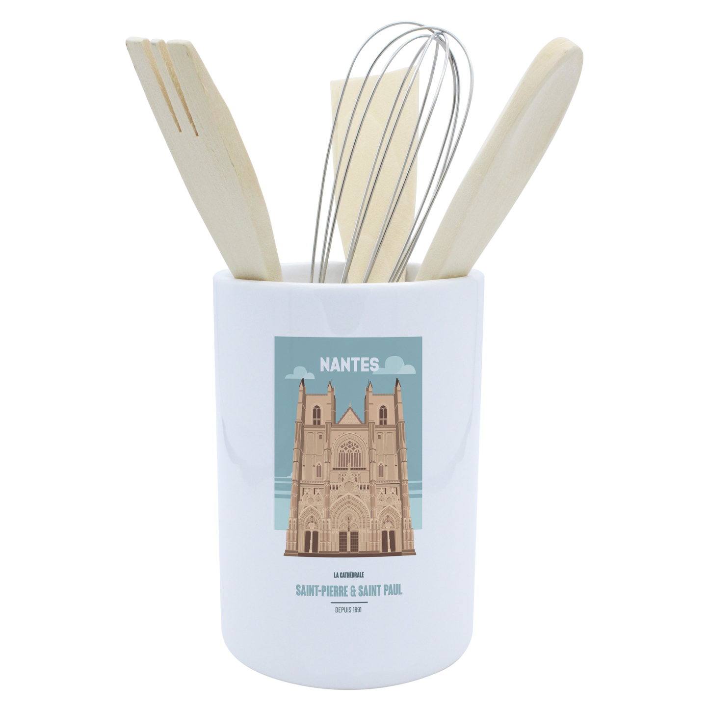 POT A USTENSILES BLANC-NTECATHE