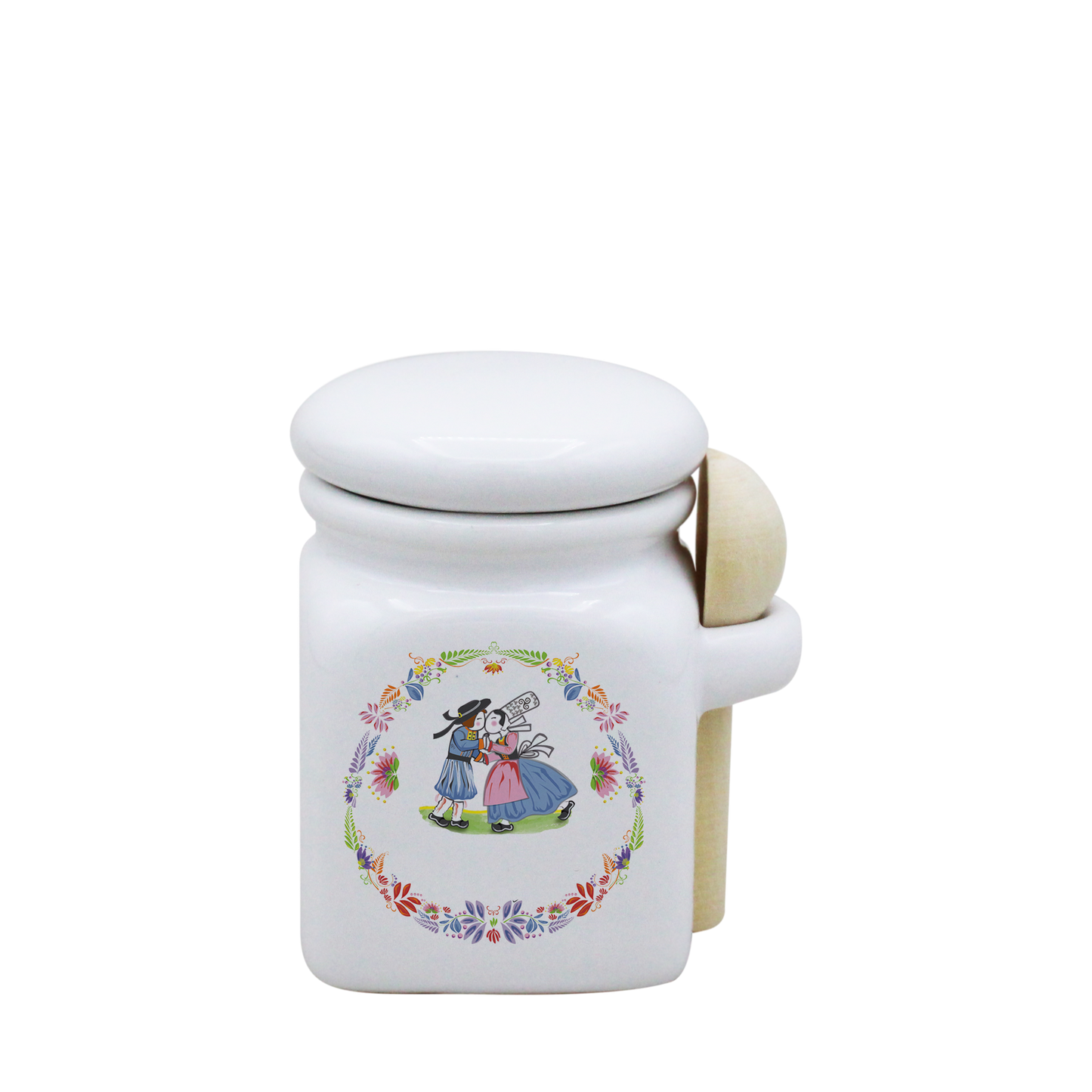 POT BLANC MINI COUV. BLANC+CUIL. BOIS-BTNER