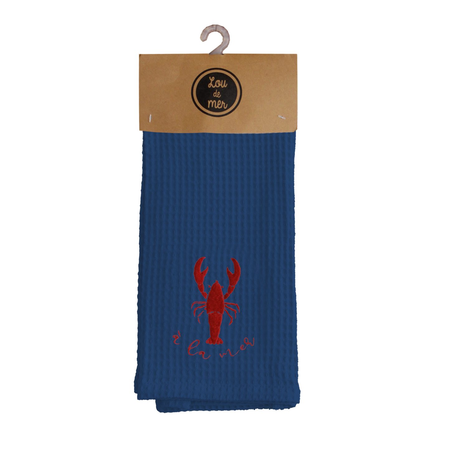 TORCHON NID D'ABEILLE MARINIERE BLEU MARINE