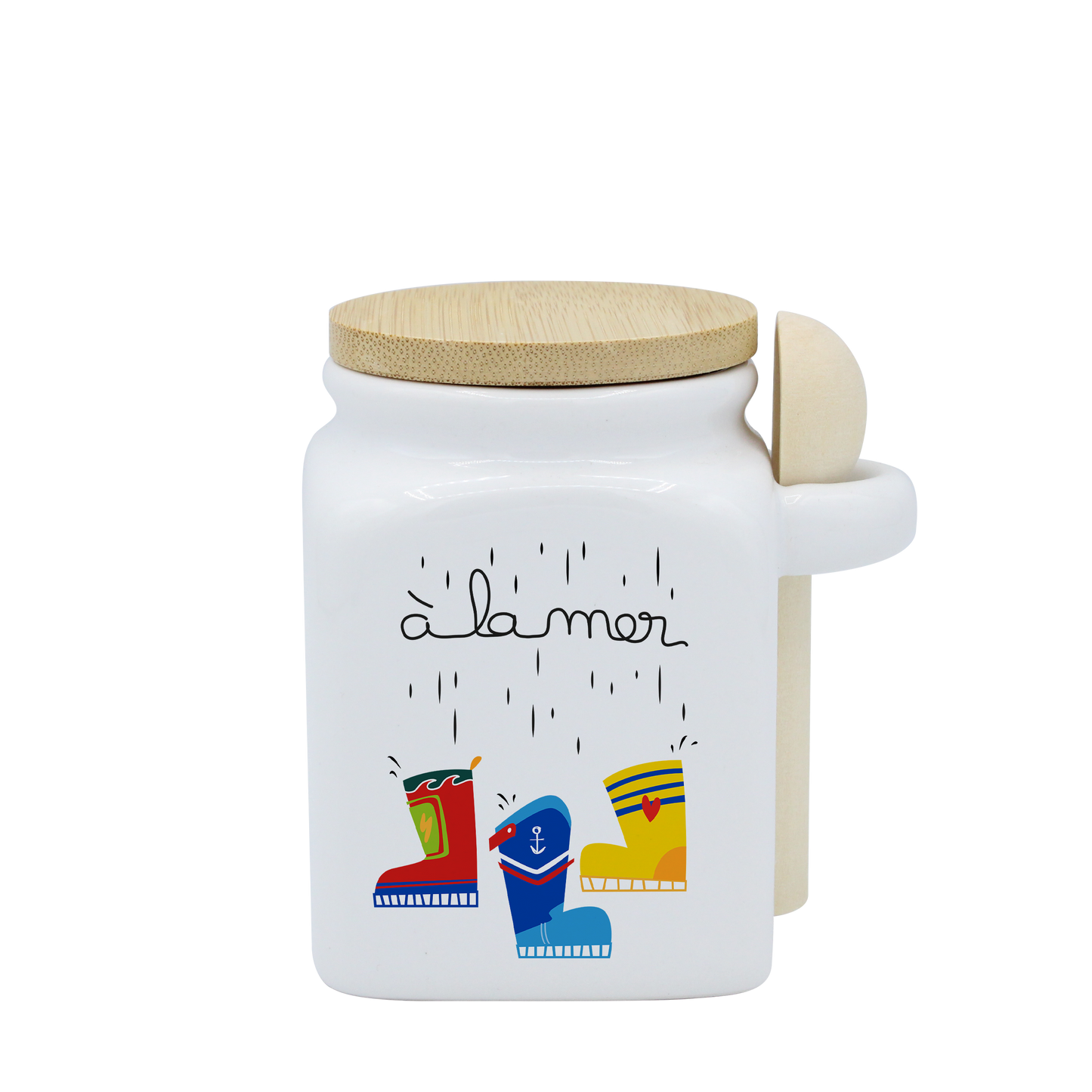 POT BLANC PM COUV. BAMBOO+CUIL. BOIS-A LA MER BOTTES