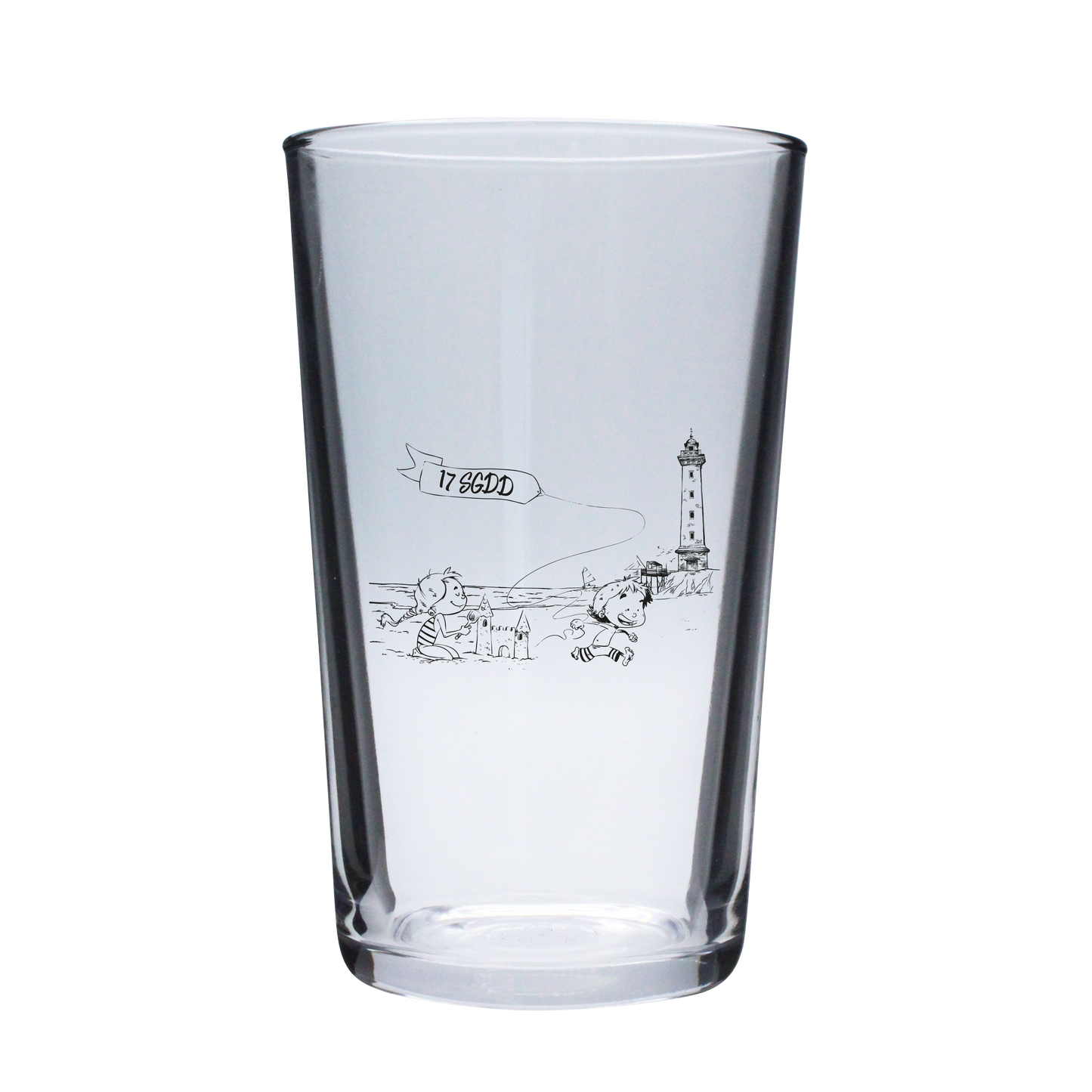 VERRE A BIERRE 50cl ARC - DESSIN HORIZONTAL ST GEORGES DE DIDONNE SPE BO&BON