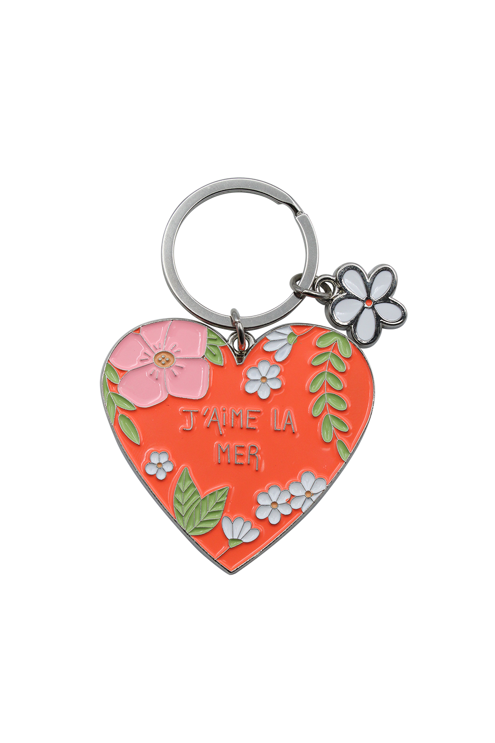 PORTE CLES METAL CŒUR ROSE