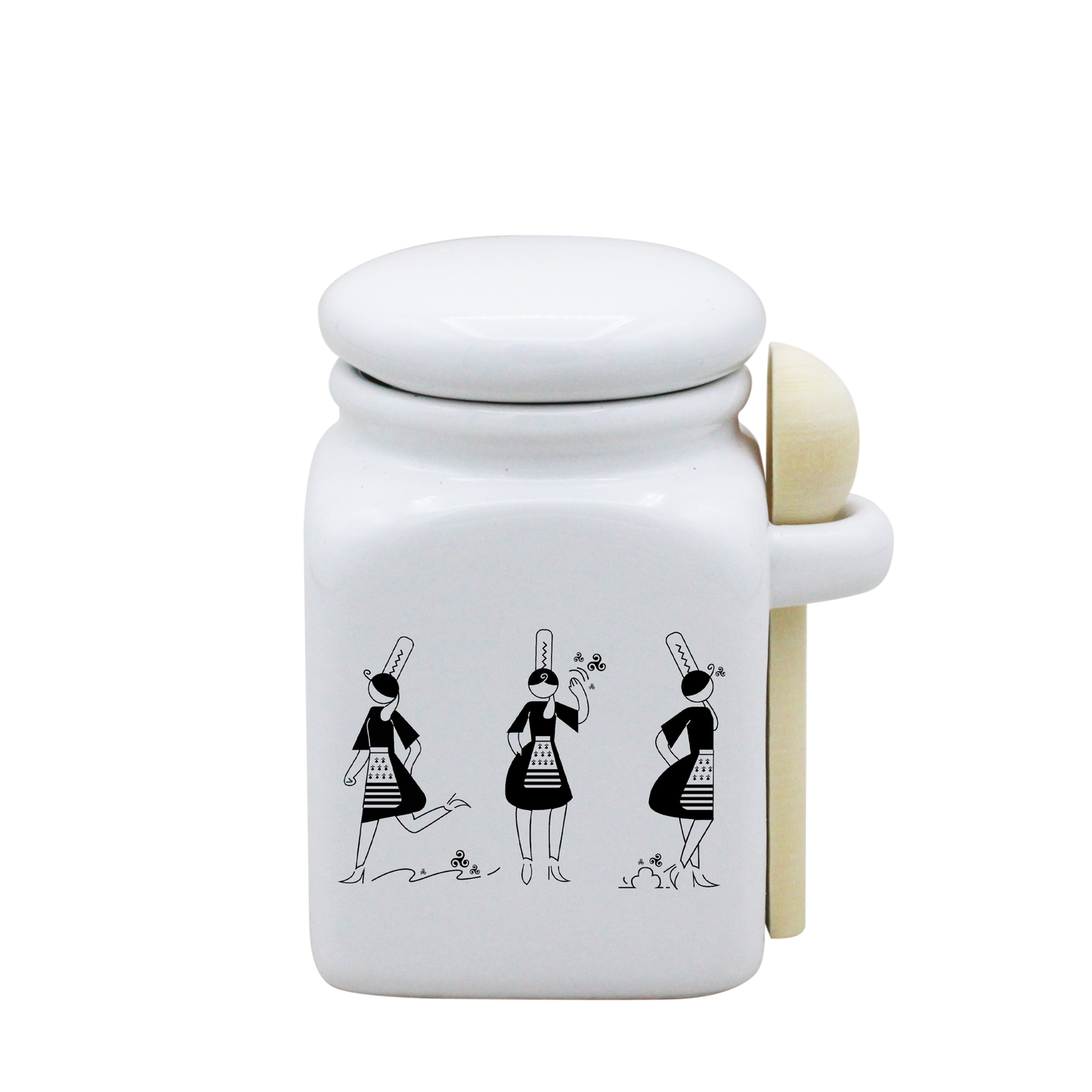 POT BLANC PM COUV. BLANC+CUIL. BOIS - ARMELLE BIGOUDENE 3 PICTOS