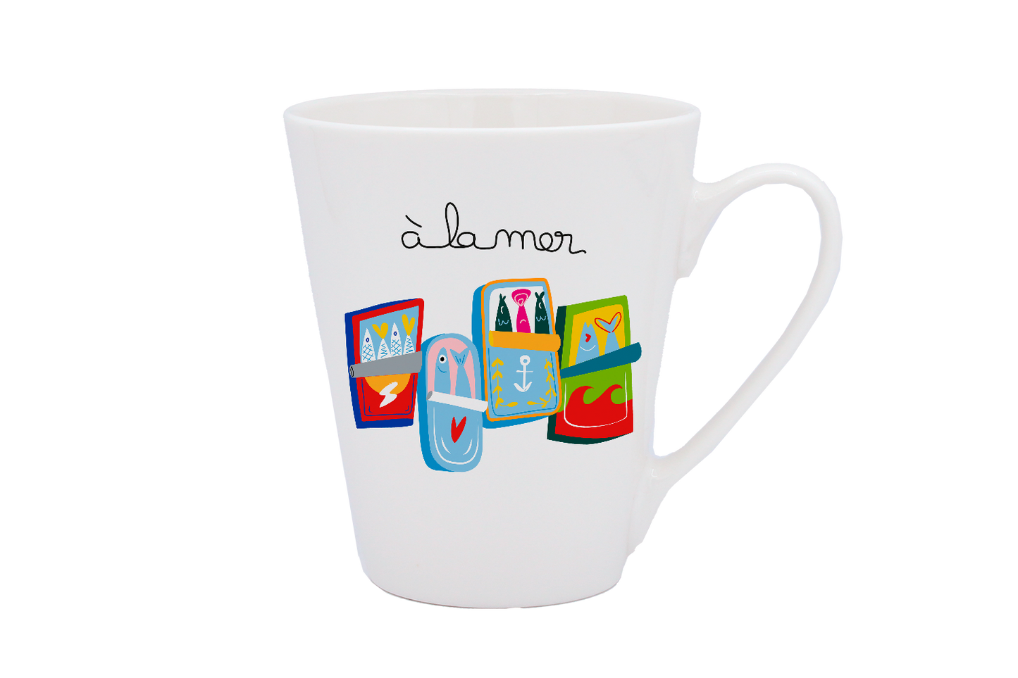 MUG CONIQUE BLANC-A LA MER SARDINES