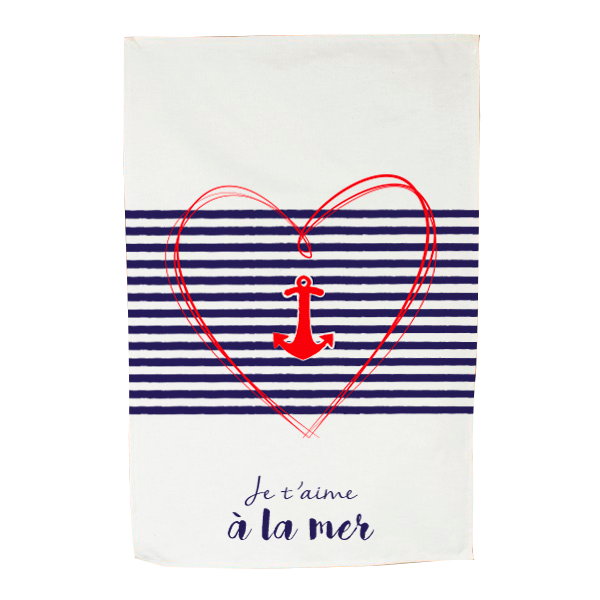 TORCHON JE T AIME A LA MER