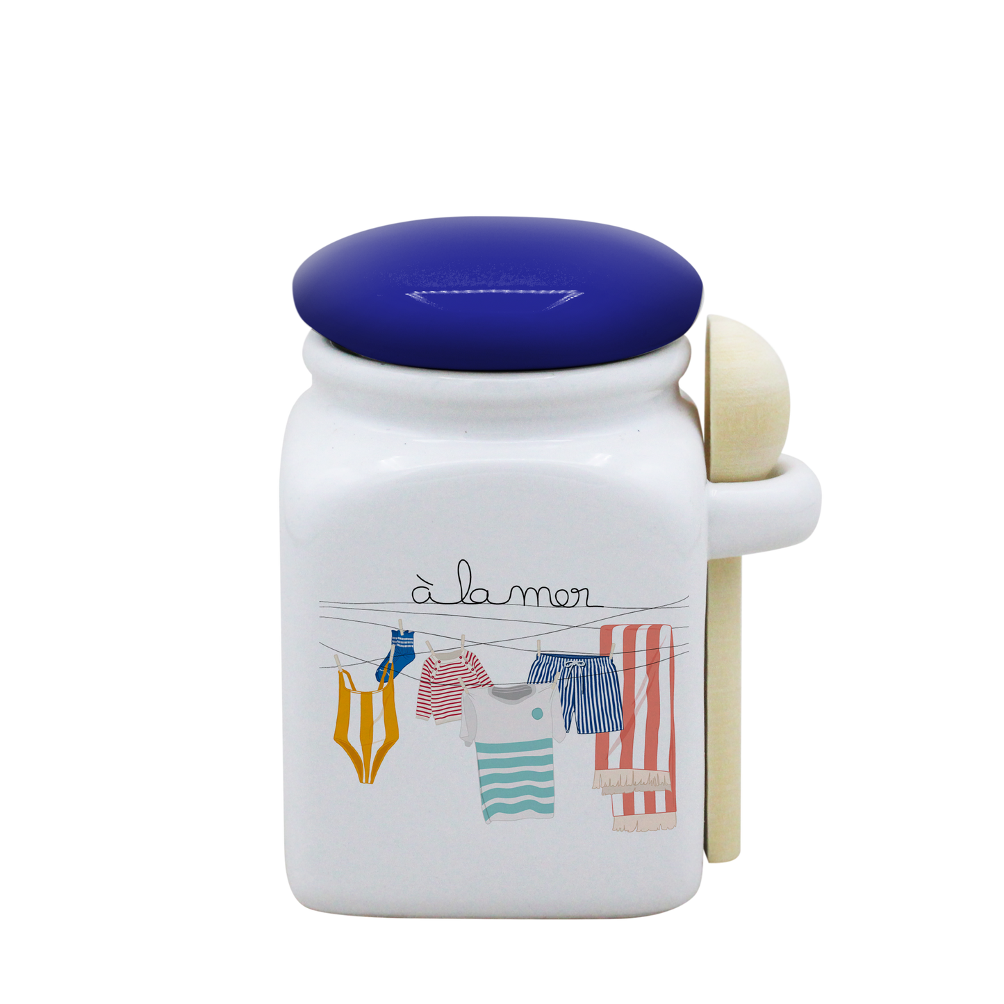 POT BLANC PM COUV. BLEU+CUIL. BOIS-TRILINGE