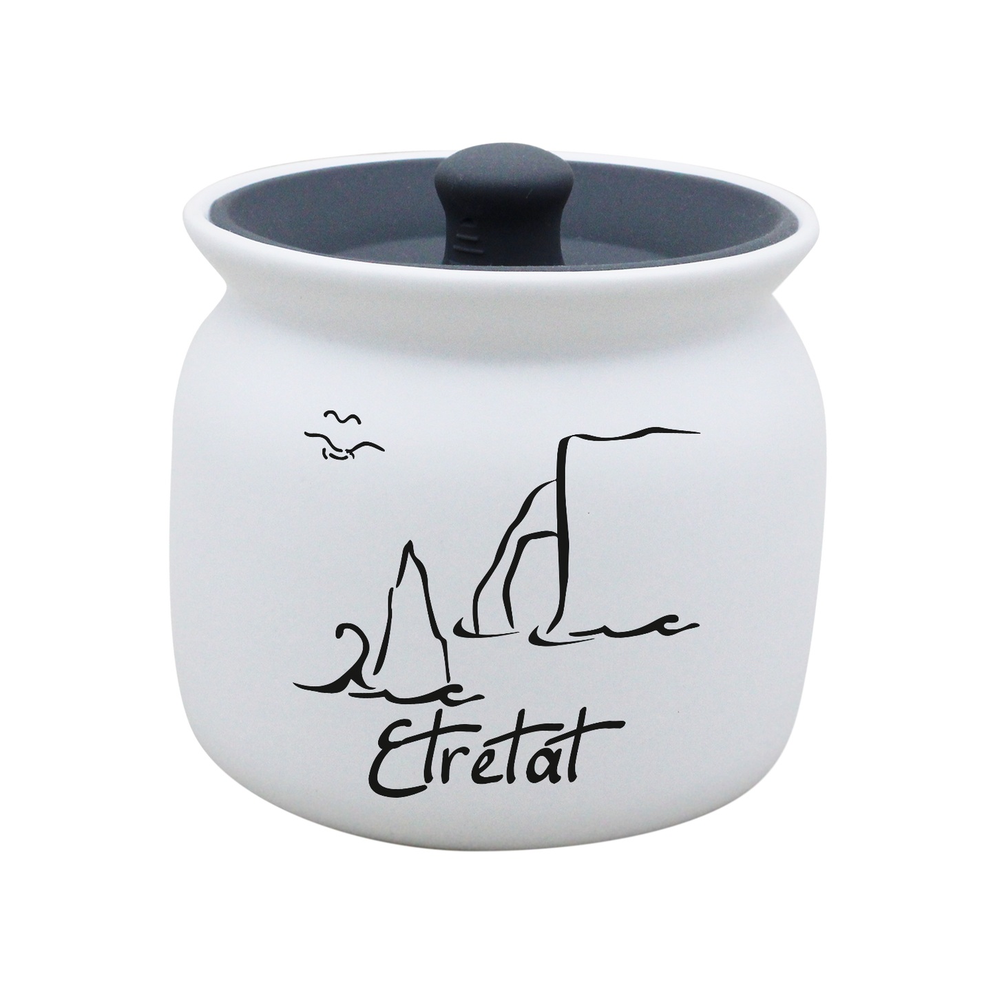 POT BLANC GM COUV. SILICONE GRIS -ETRETF