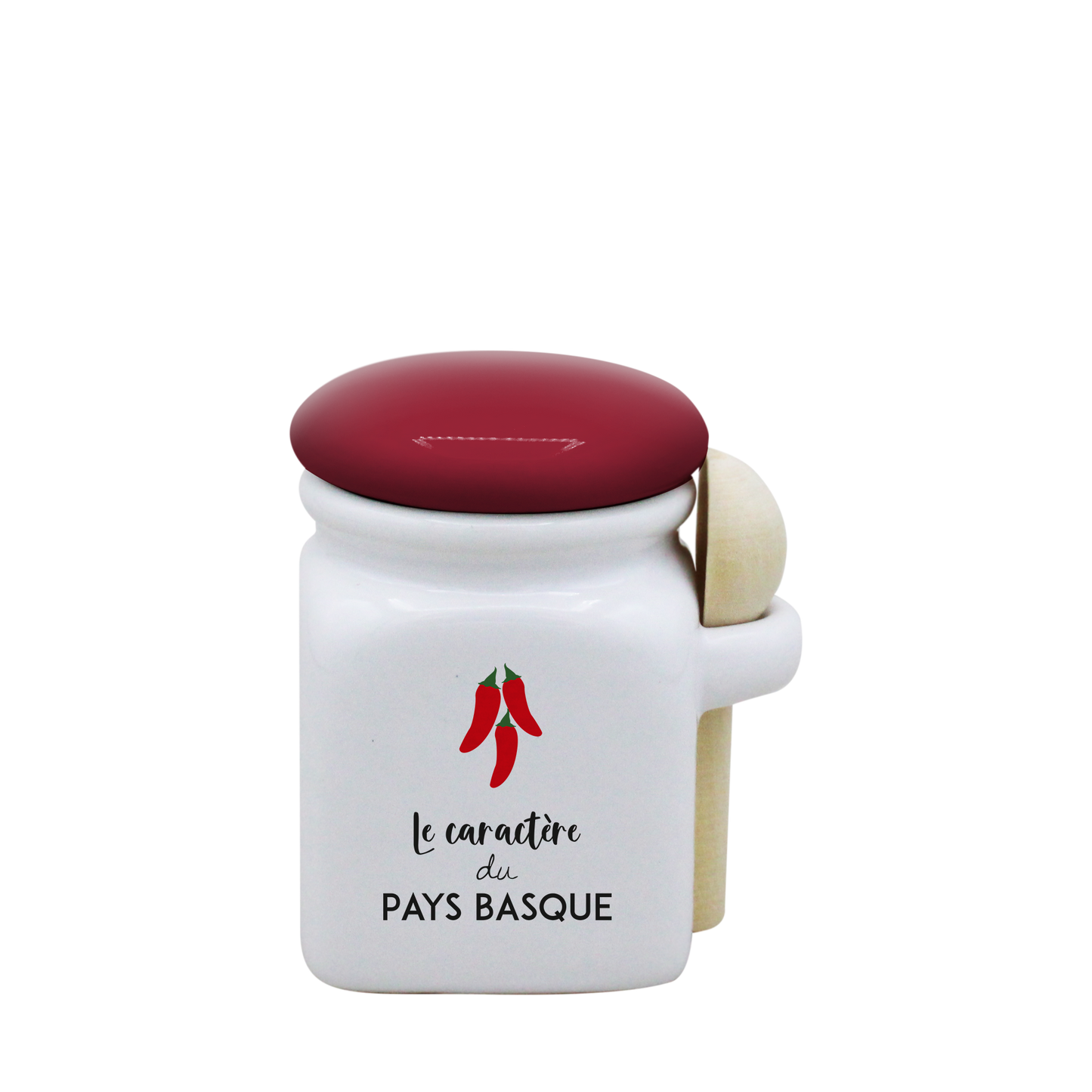 POT BLANC MINI COUV. ROUGE+CUIL. BOIS -ESTEBAN5