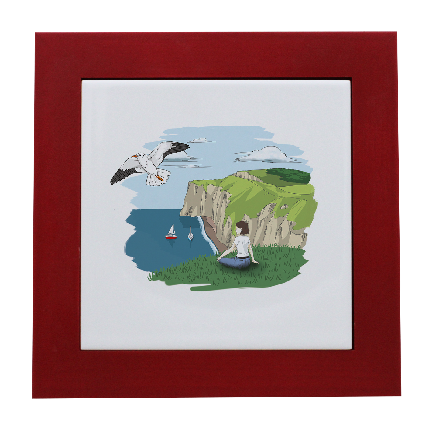 ENTOURAGE BOIS ROUGE-CARREAU FAIENCE 15x15 NU-FALEFIL