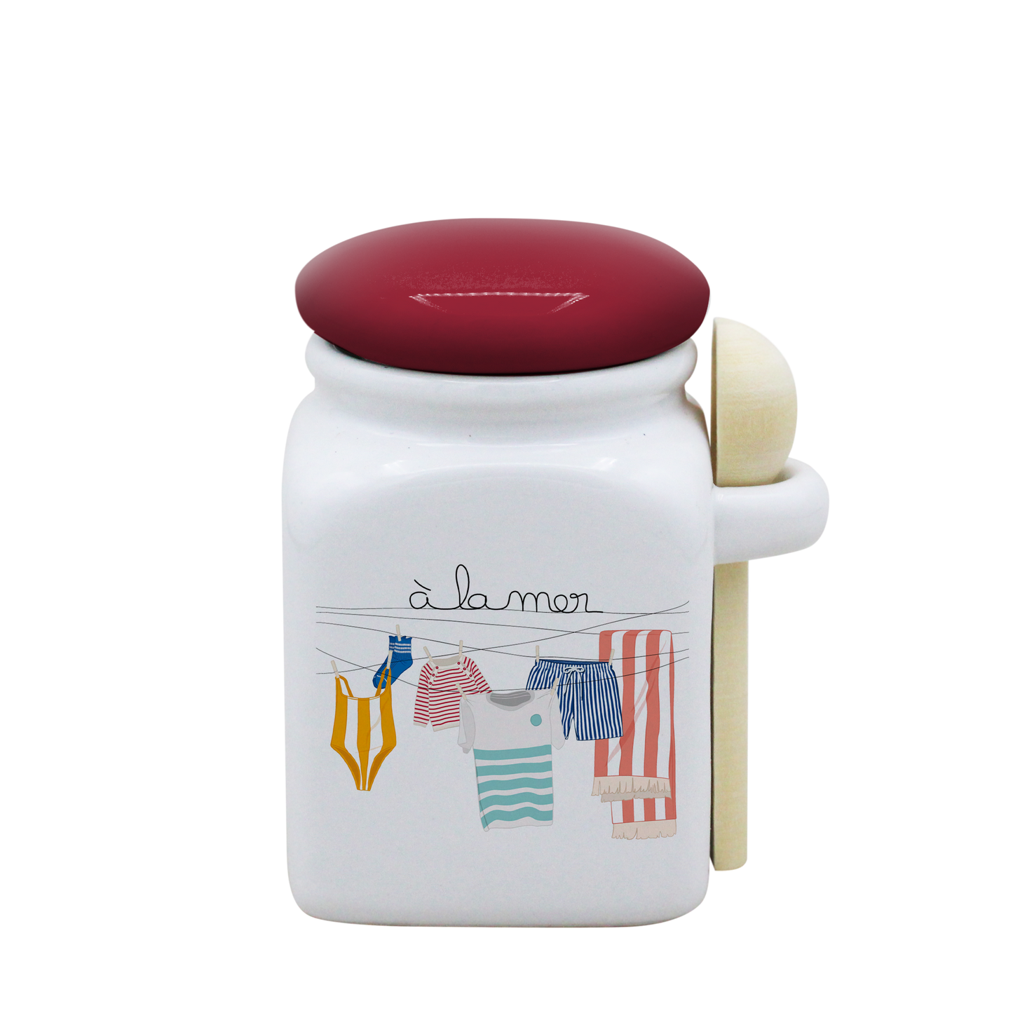 POT BLANC PM COUV. ROUGE+CUIL. BOIS-TRILINGE