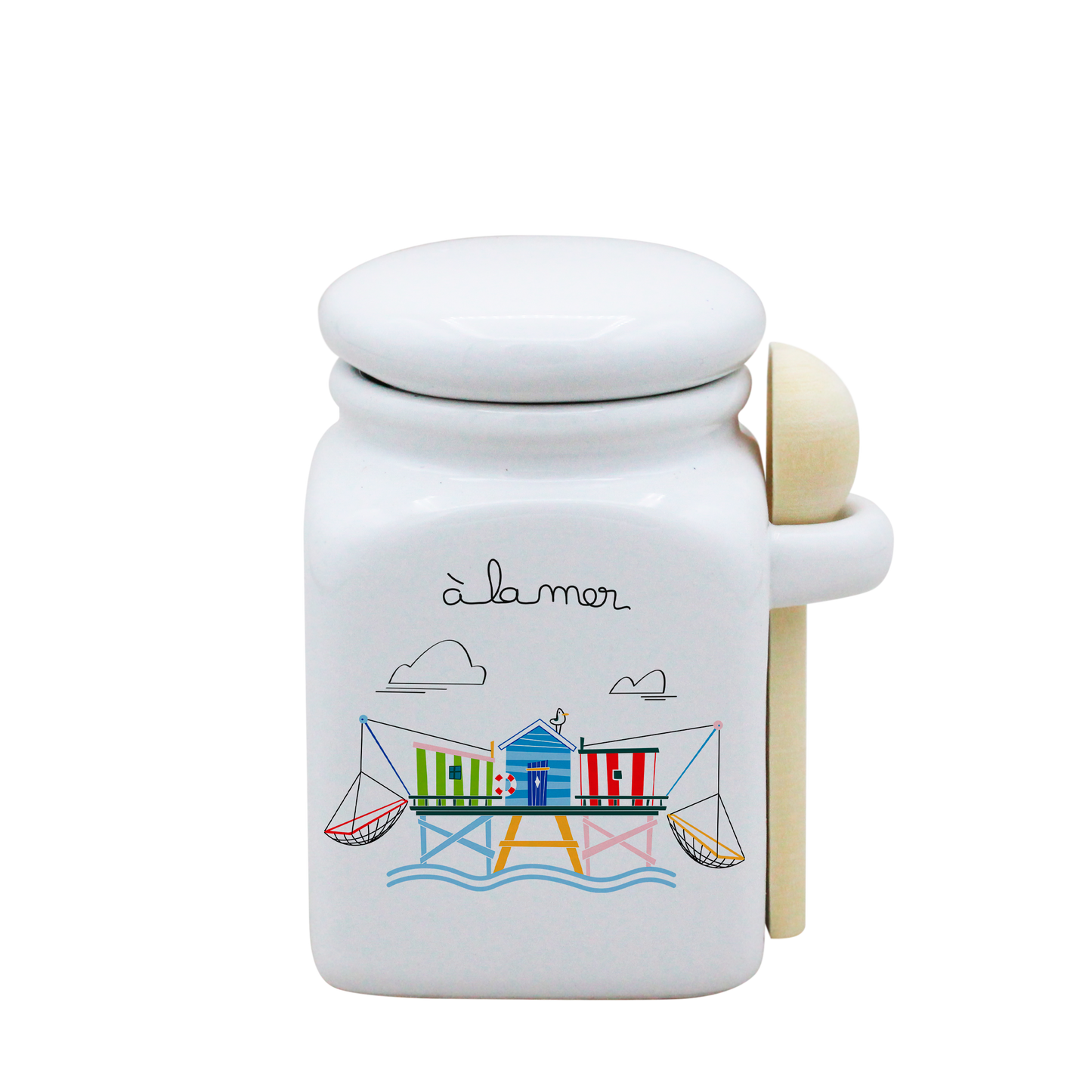 POT BLANC PM COUV. BLANC+CUIL. BOIS-A LA MER CARRELET