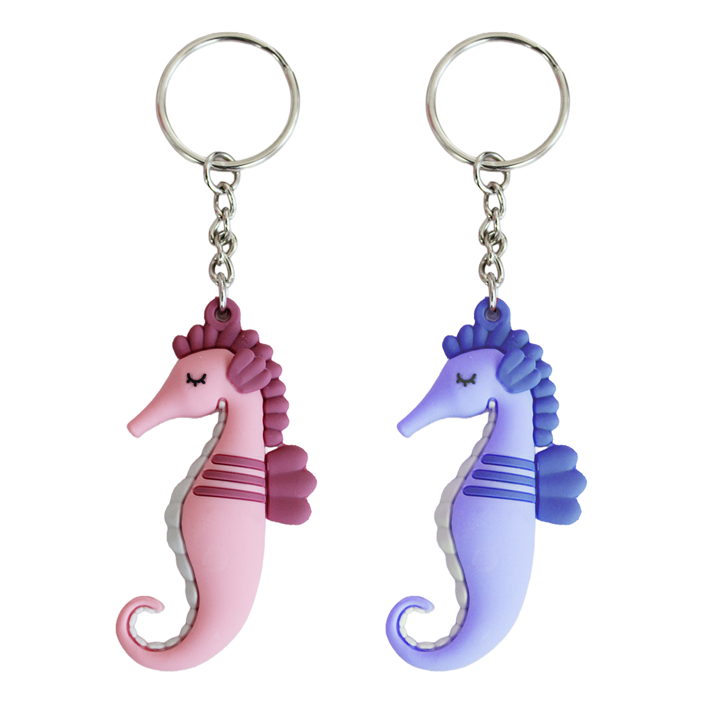 PORTE CLÉS SILICONE HIPPOCAMPE DUO 3D