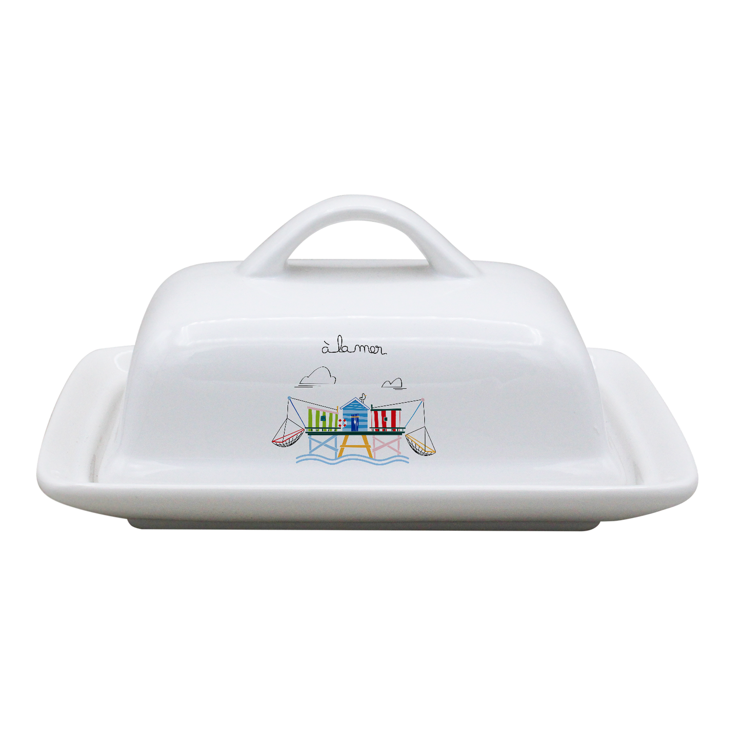 BEURRIER RECTANGLE BLANC - A LA MER CARRELET
