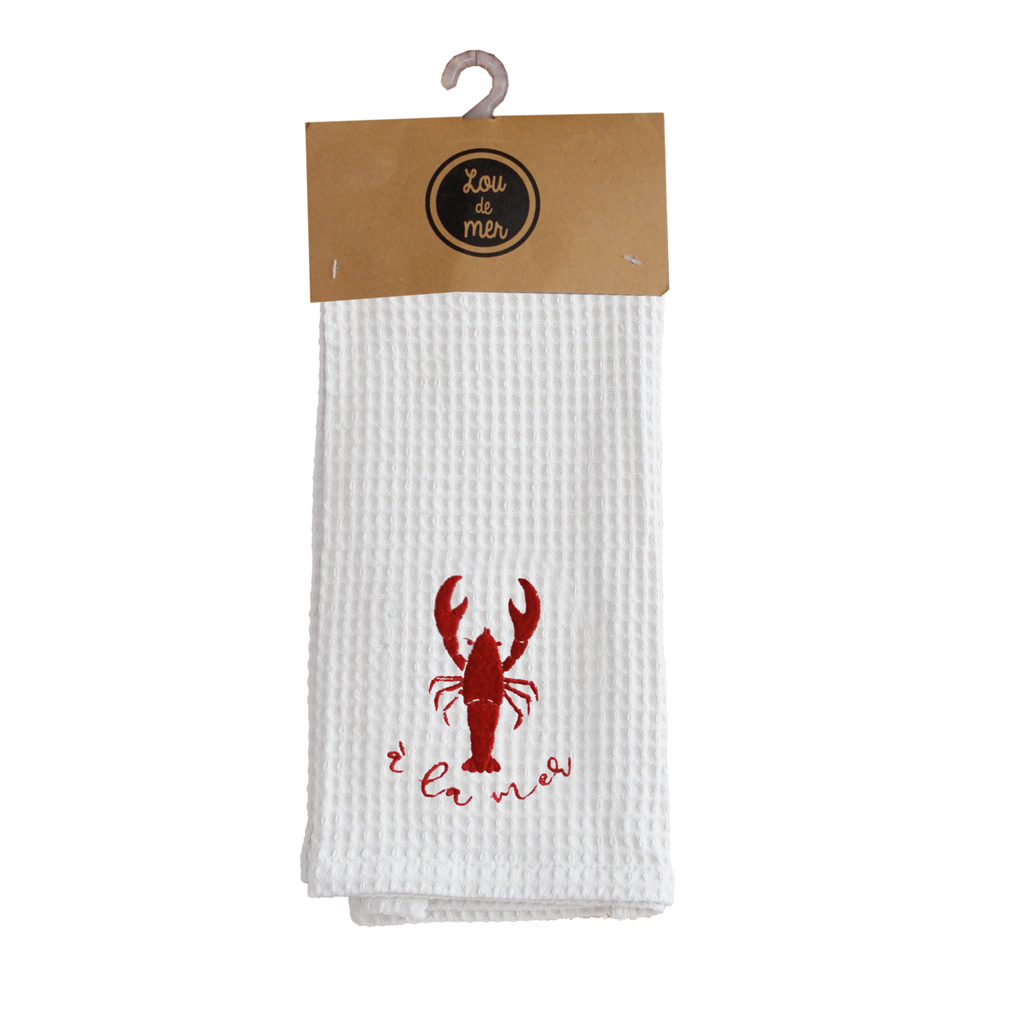 TORCHON NID D'ABEILLE MARINIERE BLANC