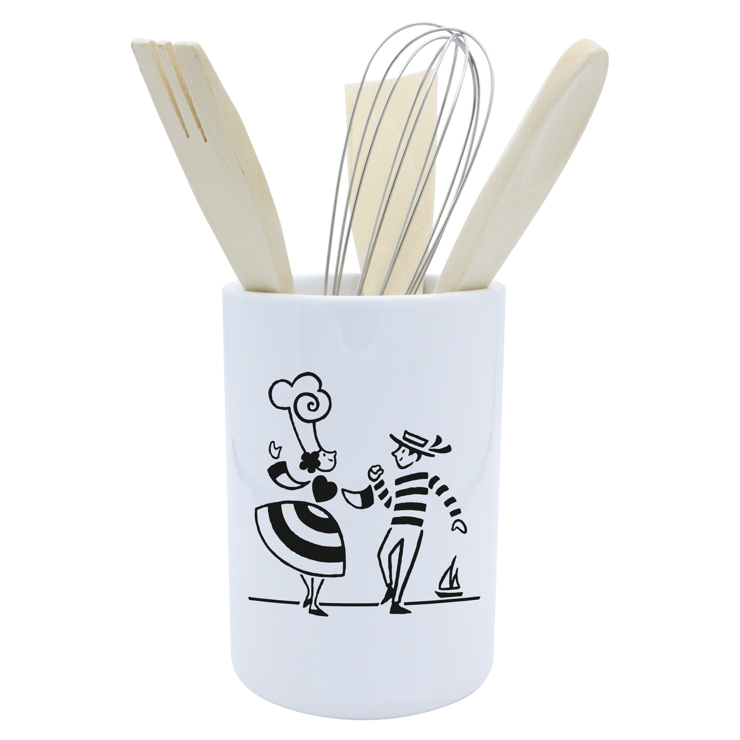 POT A USTENSILES BLANC-LDANS