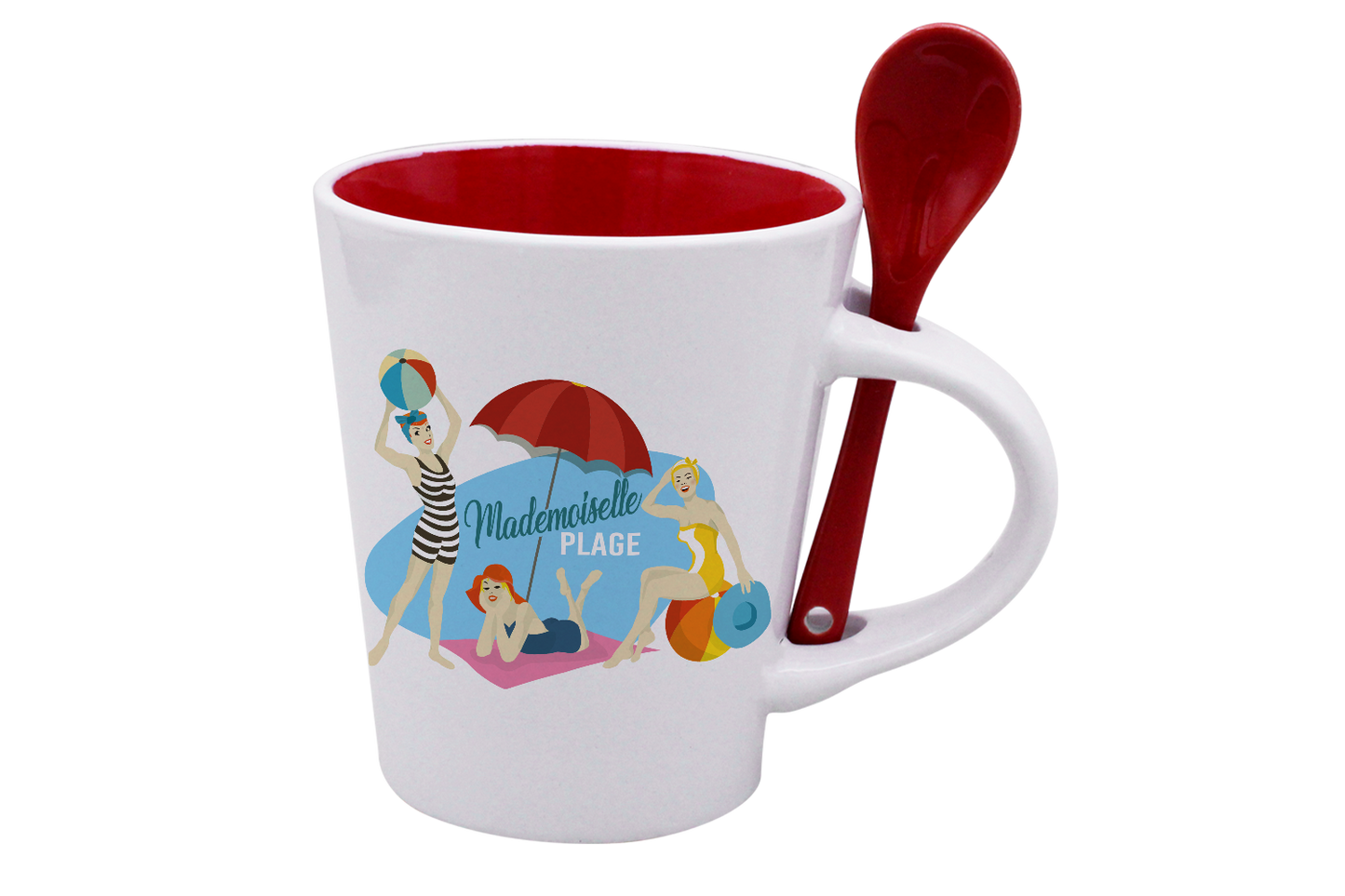 MUG CUILLERE BLANC INT. ROUGE-MAPLA3