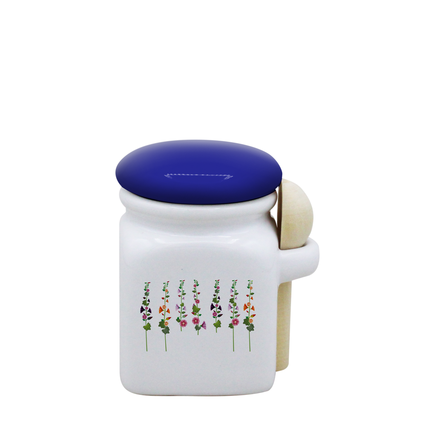 POT BLANC MINI COUV. BLEU+CUIL. BOIS-ROTRE