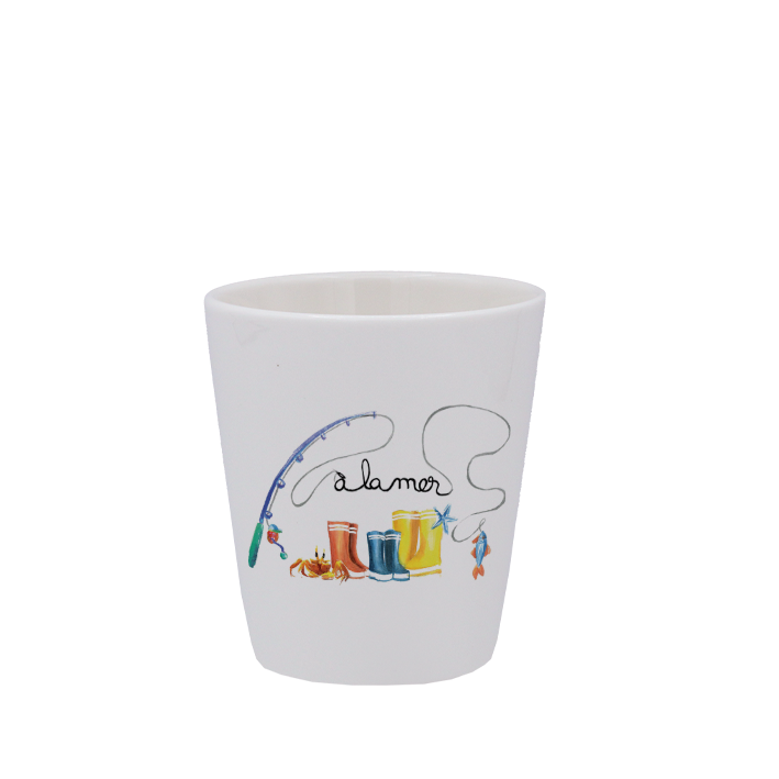 TASSE ESPRESSO BLANCHE S/ANSE-BOTTE A LA MER