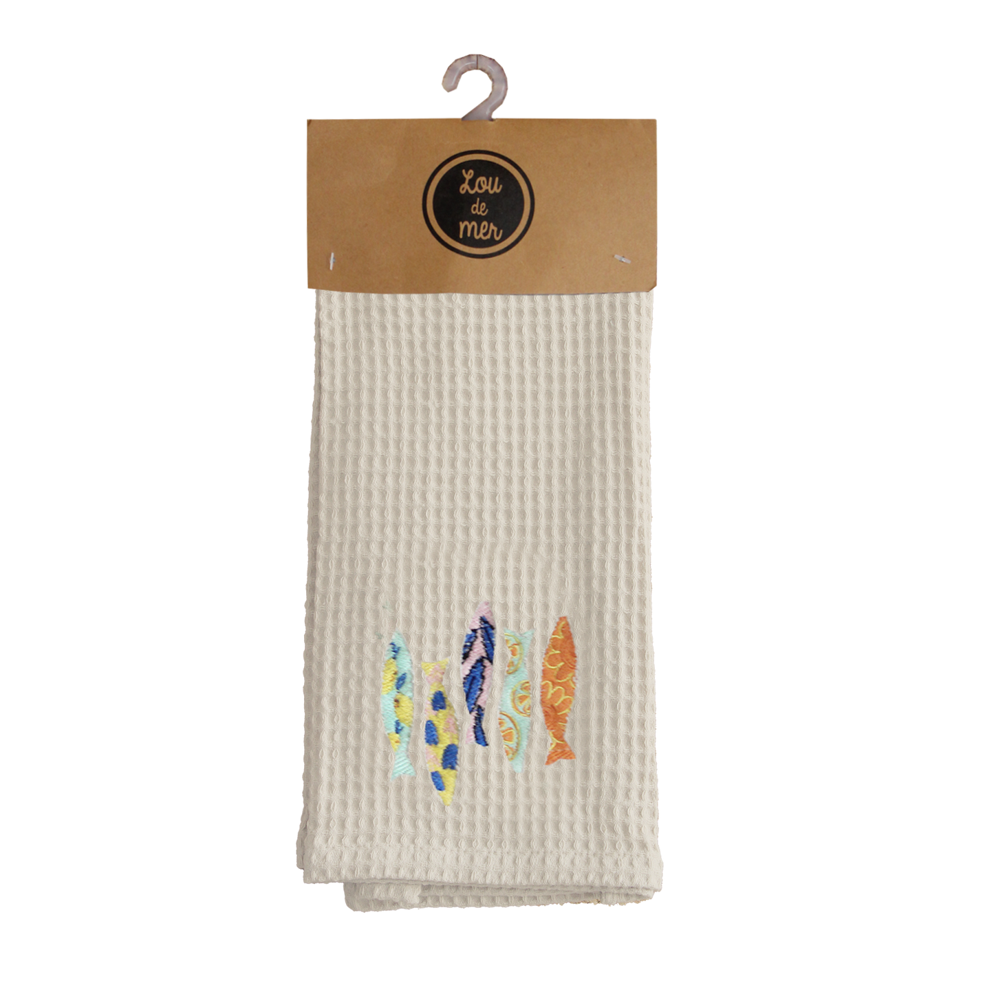 TORCHON NID D'ABEILLE CAPUCINE CREME