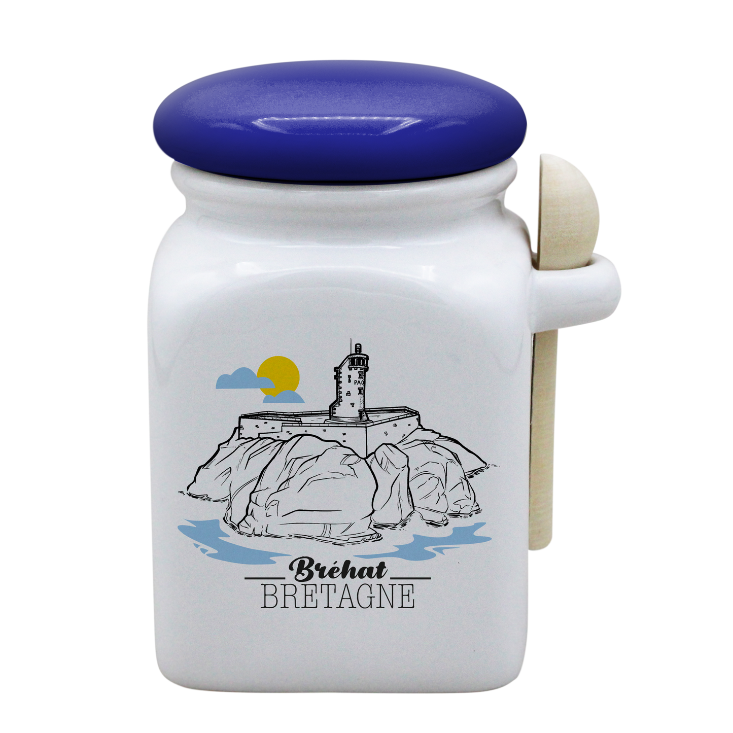 POT BLANC MM COUV. BLEU +CUIL. BOIS-BREPAON