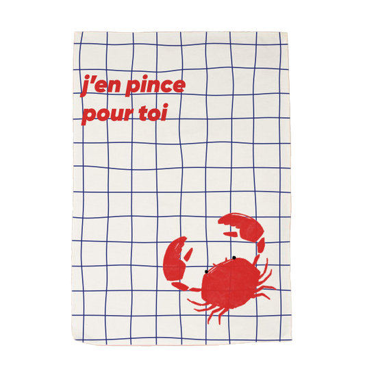 TORCHON J'EN PINCE POUR TOI CRABE