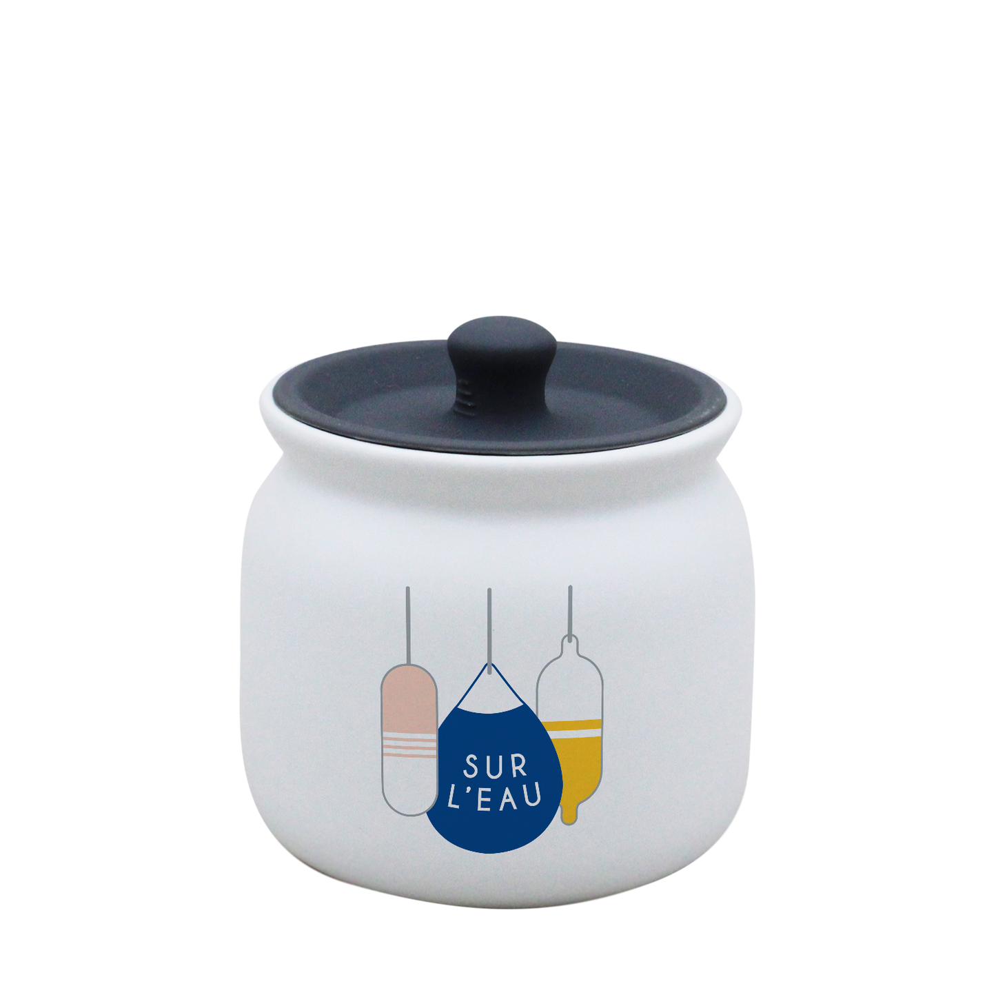 POT BLANC PM COUV. SILICONE GRIS-BOUEE SUR L'EAU LA PETITE EMI