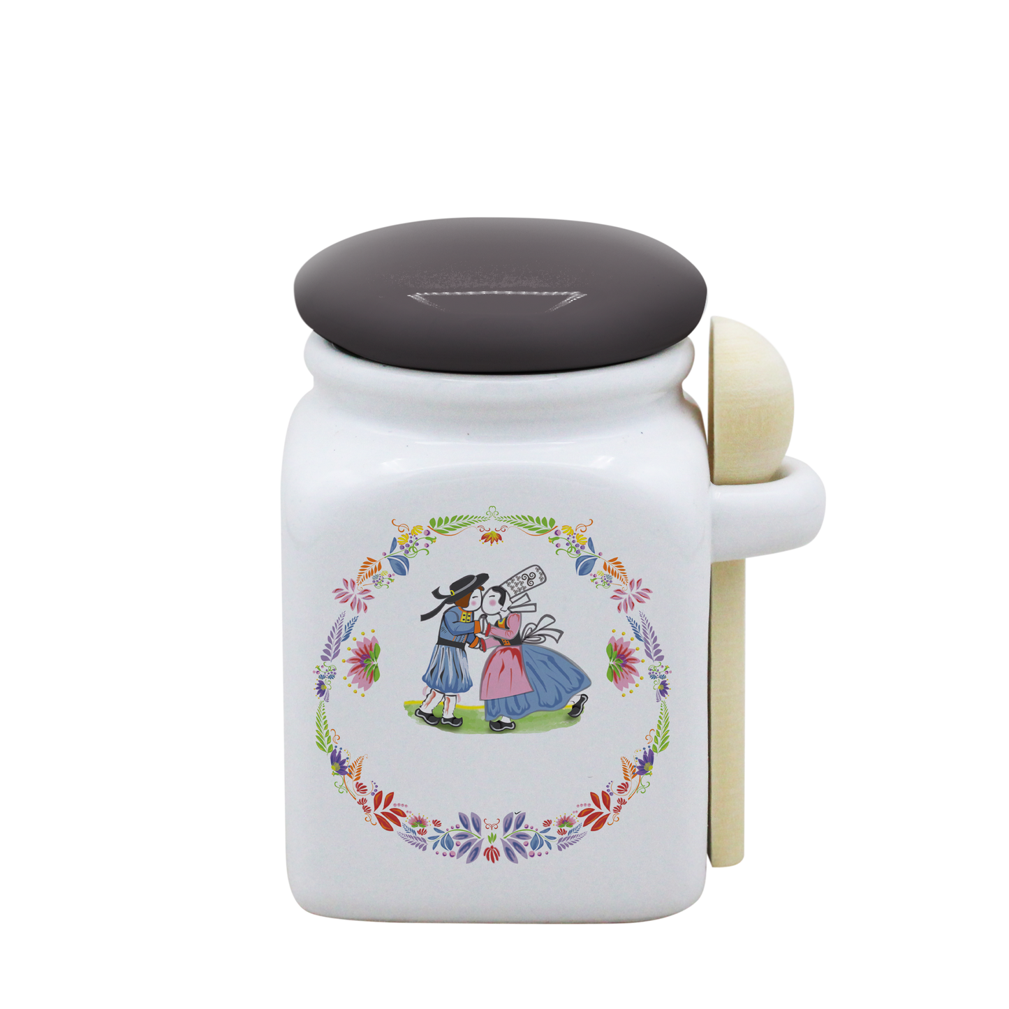 POT BLANC PM COUV. GRIS+CUIL. BOIS-BTNER