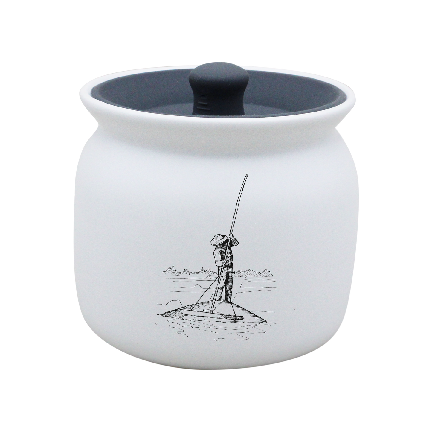 POT BLANC GM COUV. SILICONE GRIS -PALUA