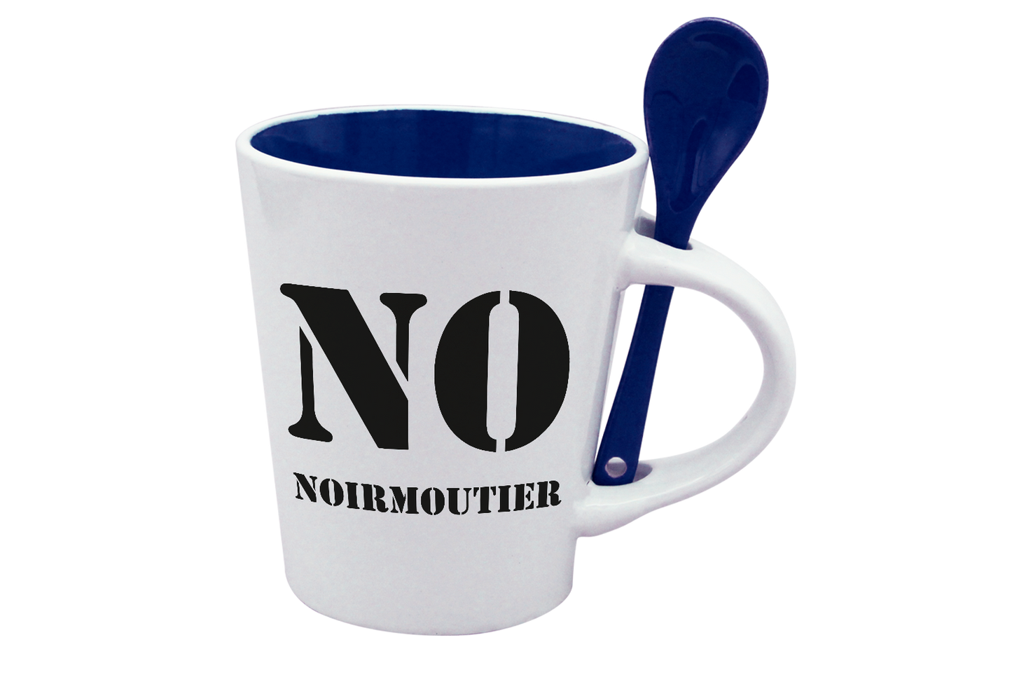 MUG CUILLERE BLANC INT. BLEU-NOIRNO