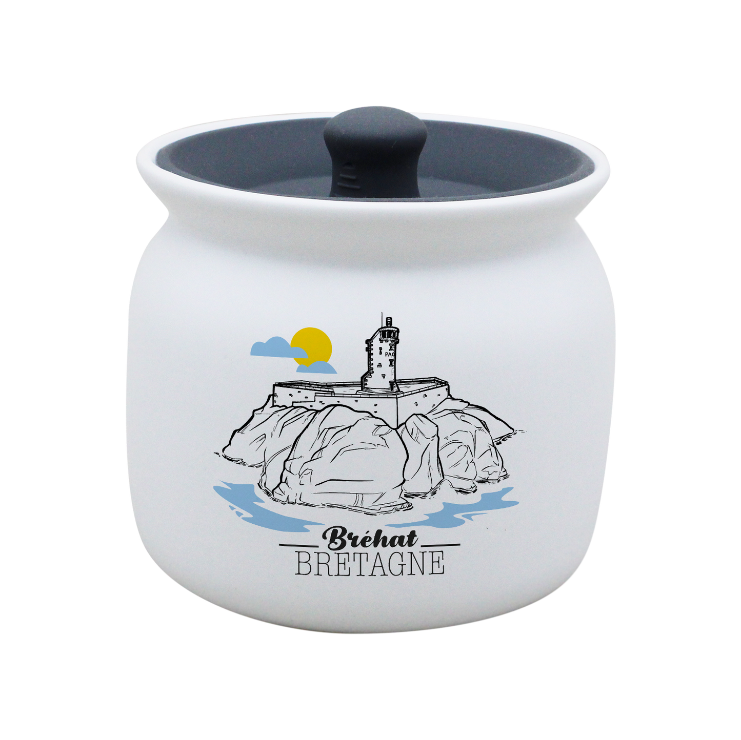 POT BLANC GM COUV. SILICONE GRIS -BREPAON