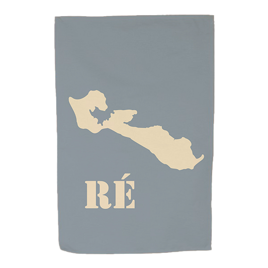 TORCHON ILE DE RE FOND GRIS