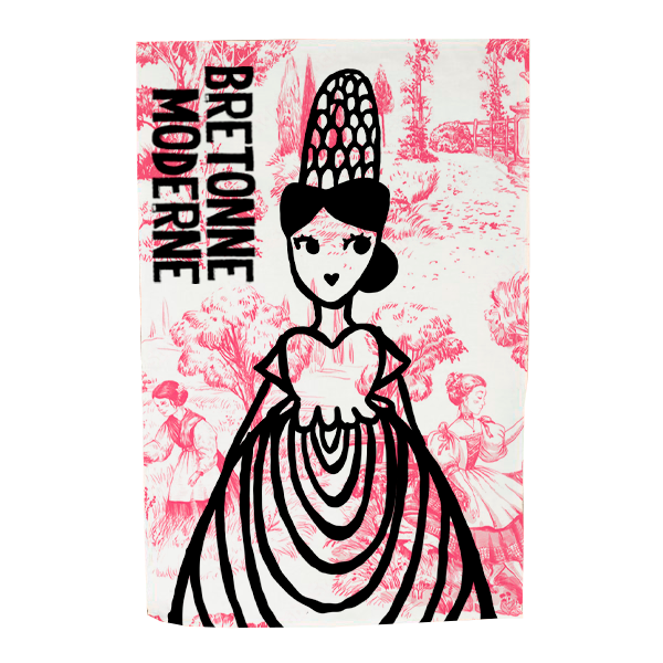 TORCHON BRETONNE MODERNE ROSE