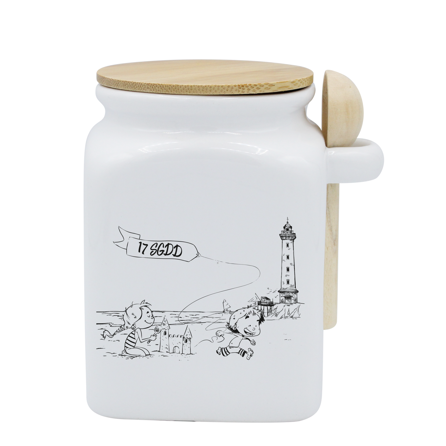 POT BLANC MM COUV. BAMBOO+CUIL. BOIS - DESSIN HORIZONTAL ST GEORGES DE DIDONNE SPE BO&BON