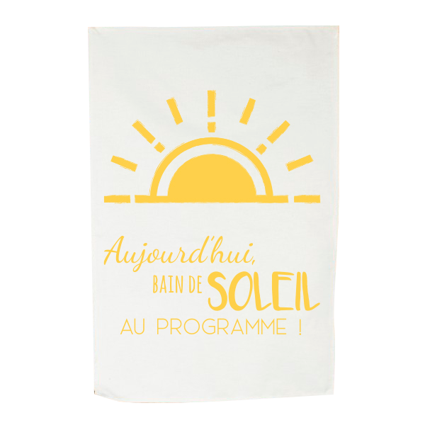 TORCHON BAIN DE SOLEIL JAUNE POEMA