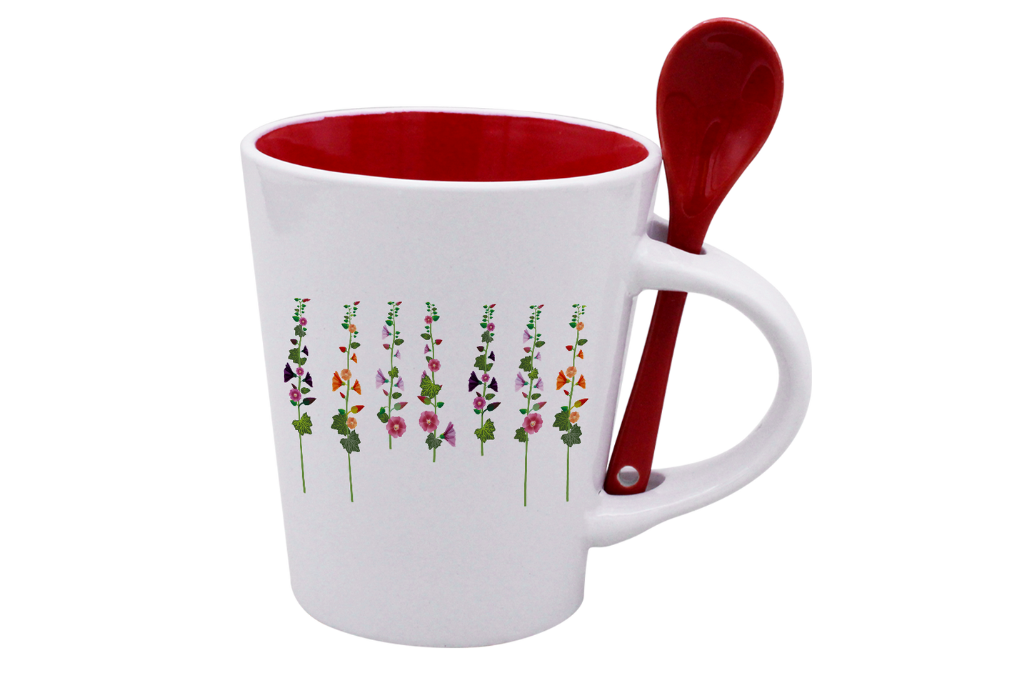 MUG CUILLERE BLANC INT. ROUGE-ROTRE