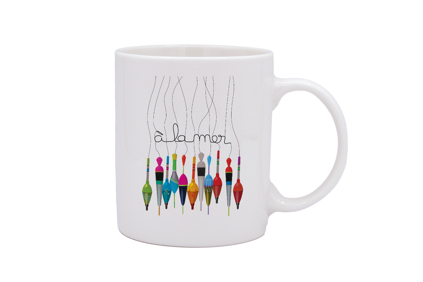 MUG DROIT BLANC - A LA MER RETRO