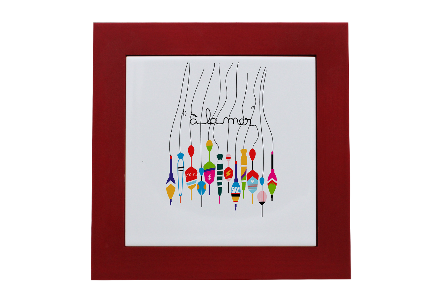 ENTOURAGE BOIS ROUGE-CARREAU FAIENCE 15x15 NU - A LA MER BOUCHON