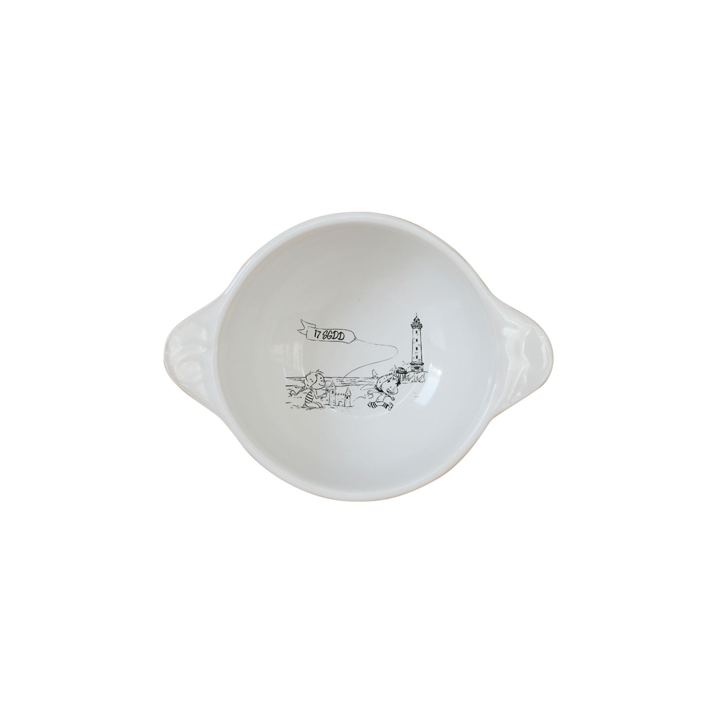MINI BOL A OREILLES BLANC - DESSIN HORIZONTAL ST GEORGES DE DIDONNE SPE BO&BON