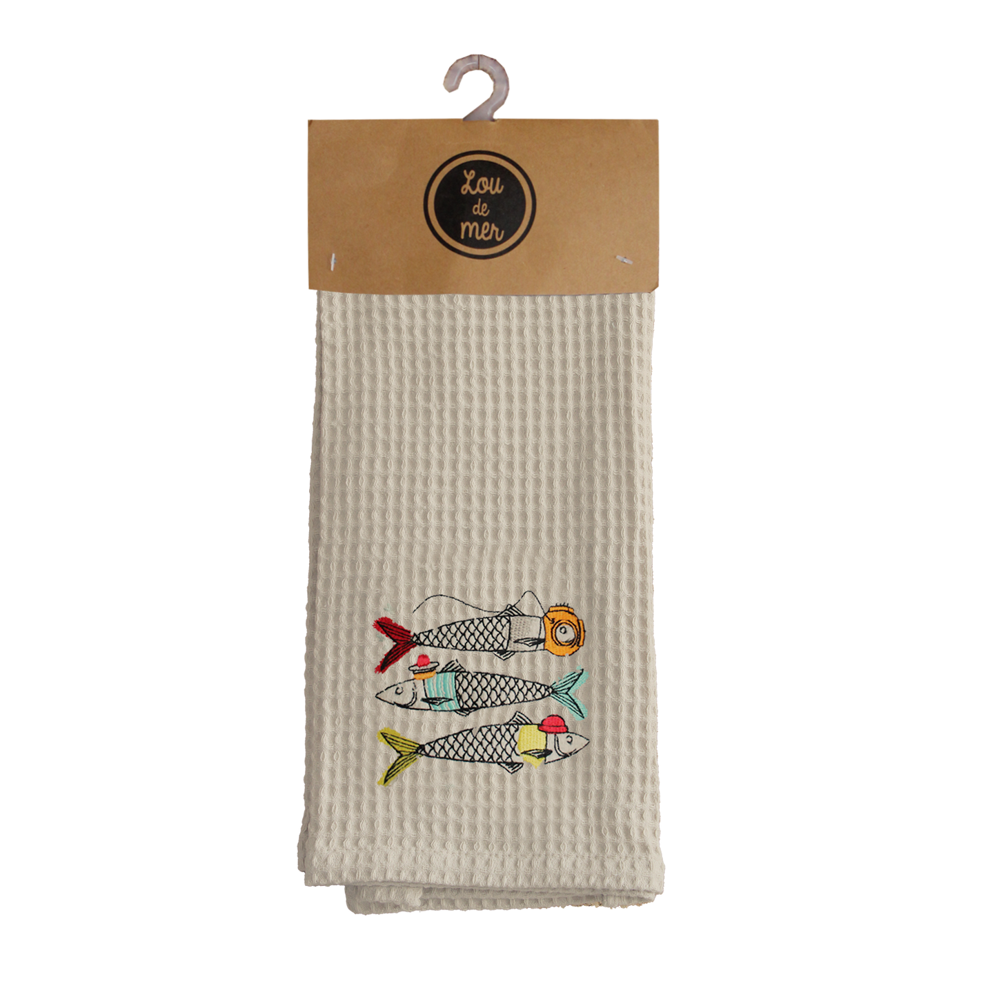TORCHON NID D'ABEILLE CALYPSO CREME