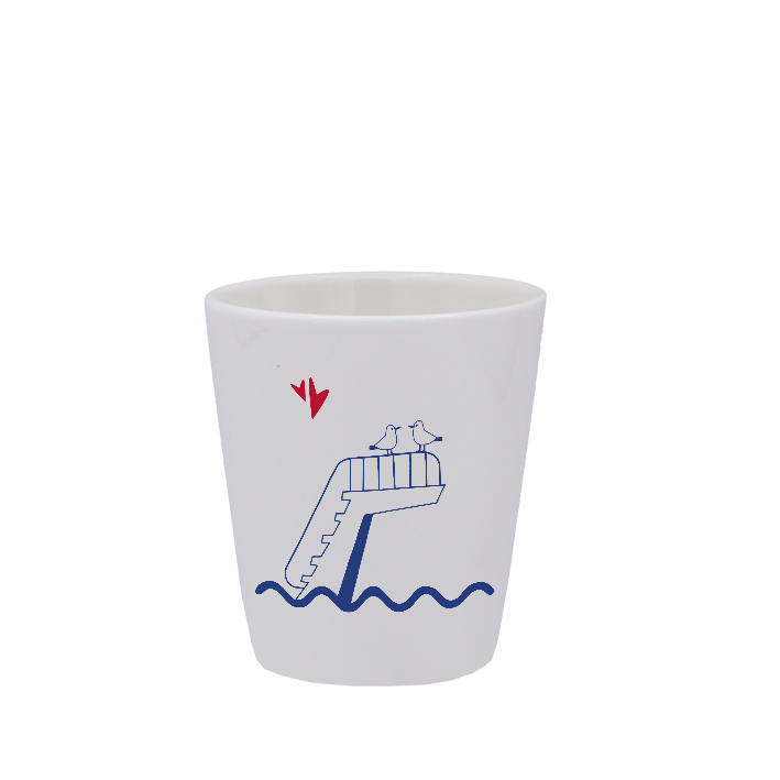 TASSE ESPRESSO BLANCHE S/ANSE - La Petite Emi - Plongeoir Saint Quay