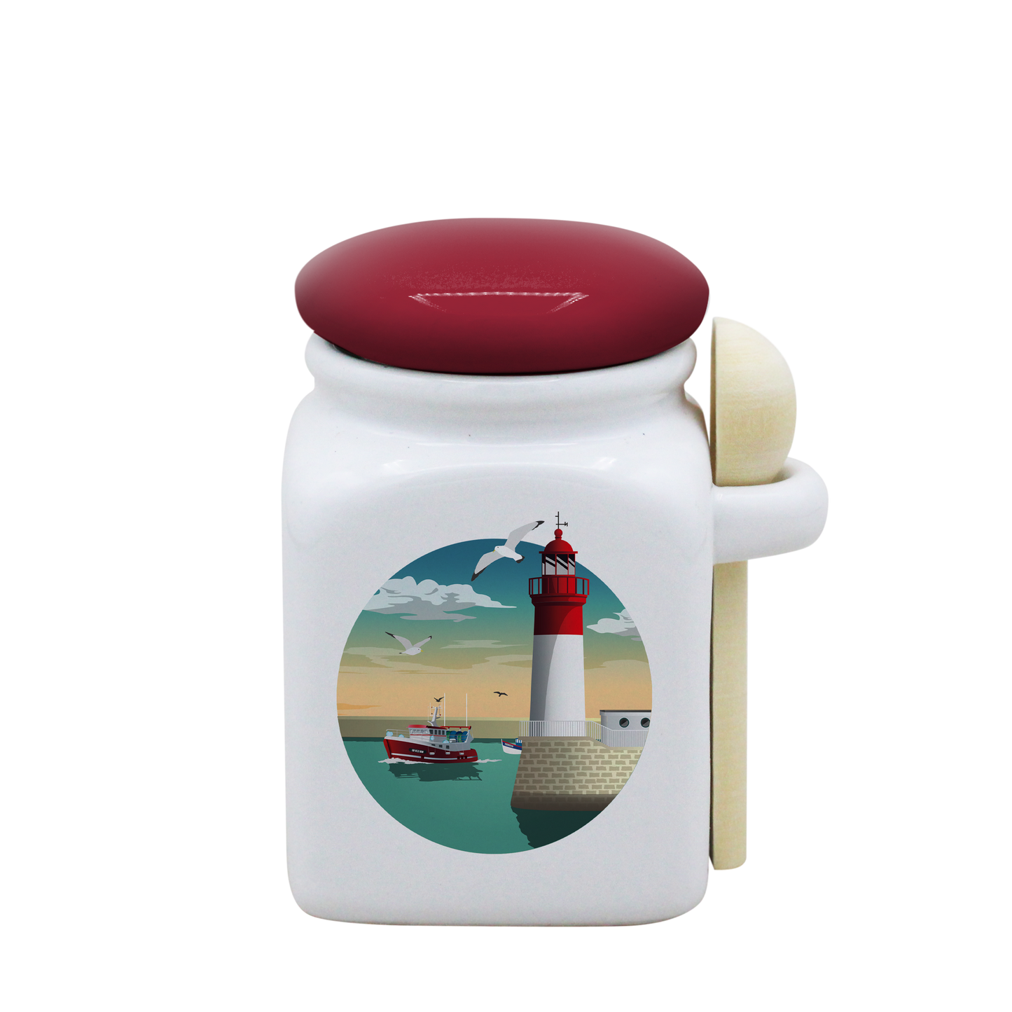 POT BLANC PM COUV. ROUGE+CUIL. BOIS-PHARECHA