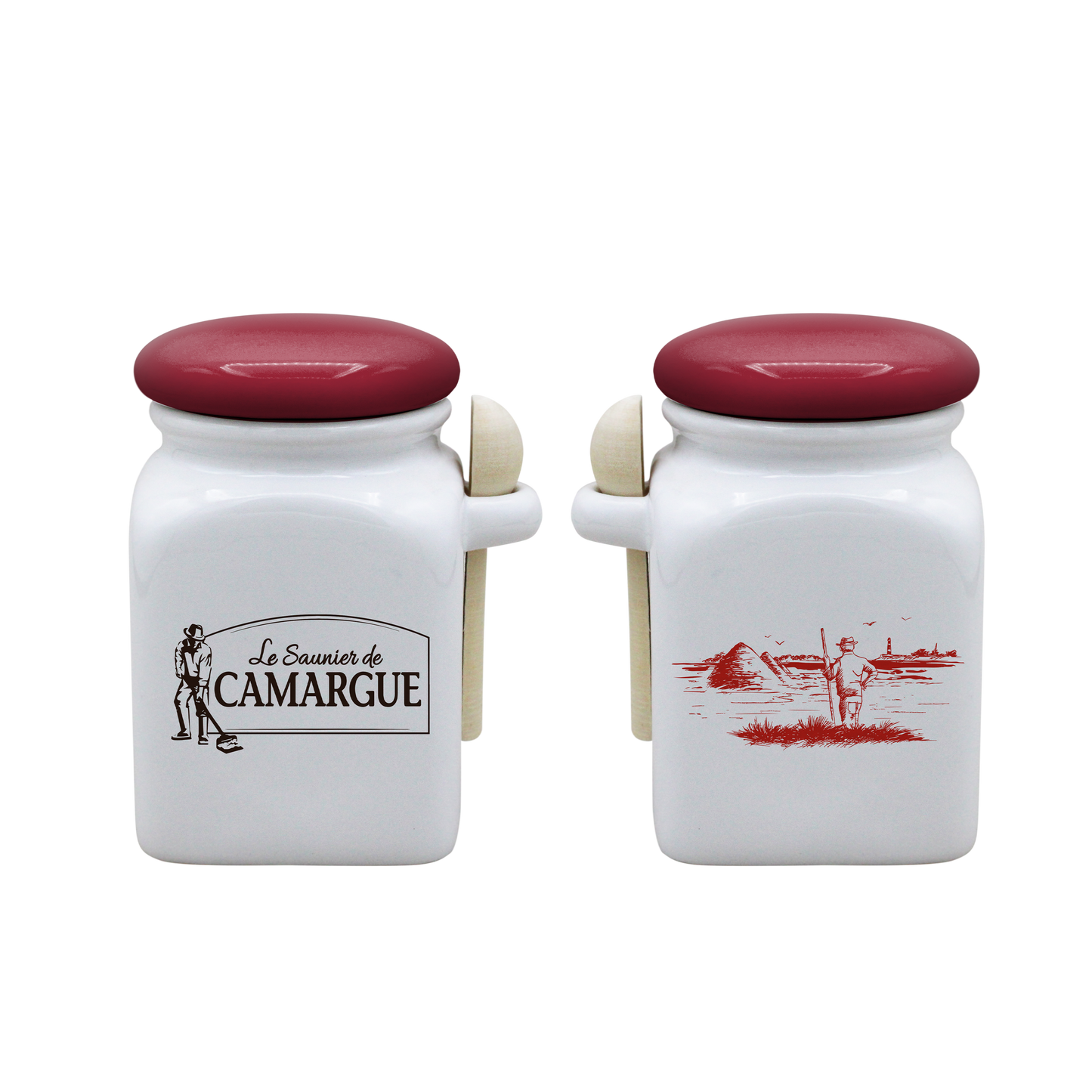 POT BLANC MM COUV. ROUGE+CUIL. BOIS-CAMRGUE FACE1-SAUNIER ROUGE FACE2