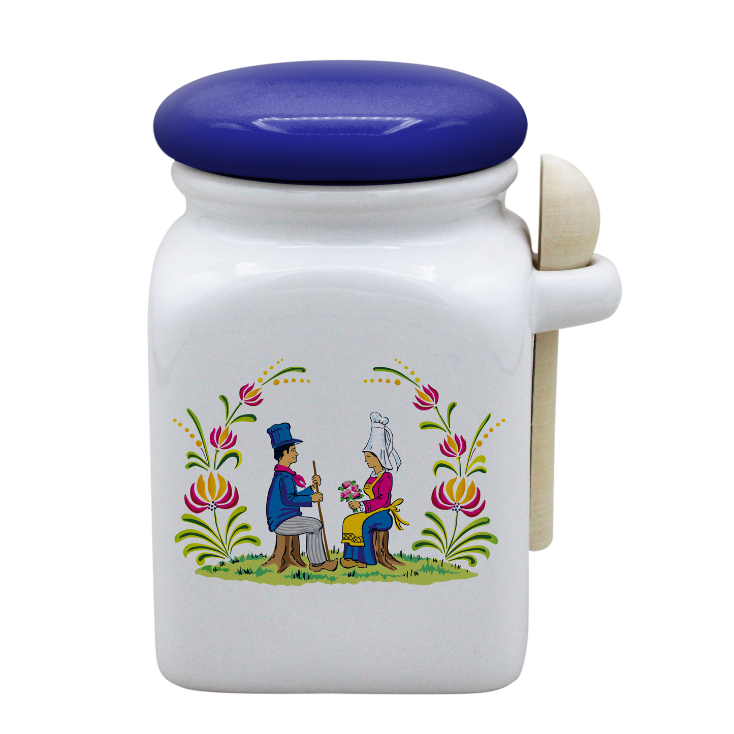 POT BLANC MM COUV. BLEU +CUIL. BOIS-RENOR